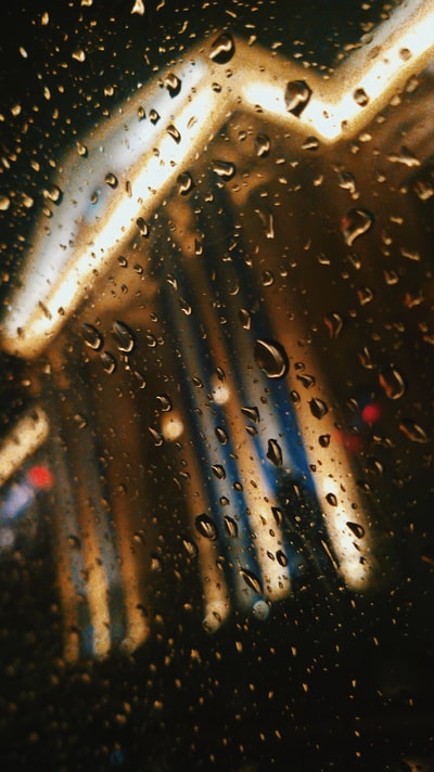 Water droplets on the glass
